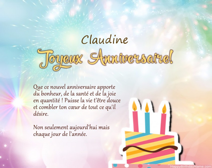 Joyeux anniversaire Claudine en vers