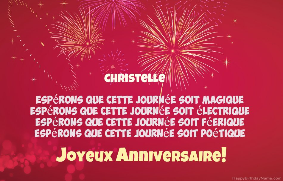 Joyeux anniversaire Christelle, beaux poèmes