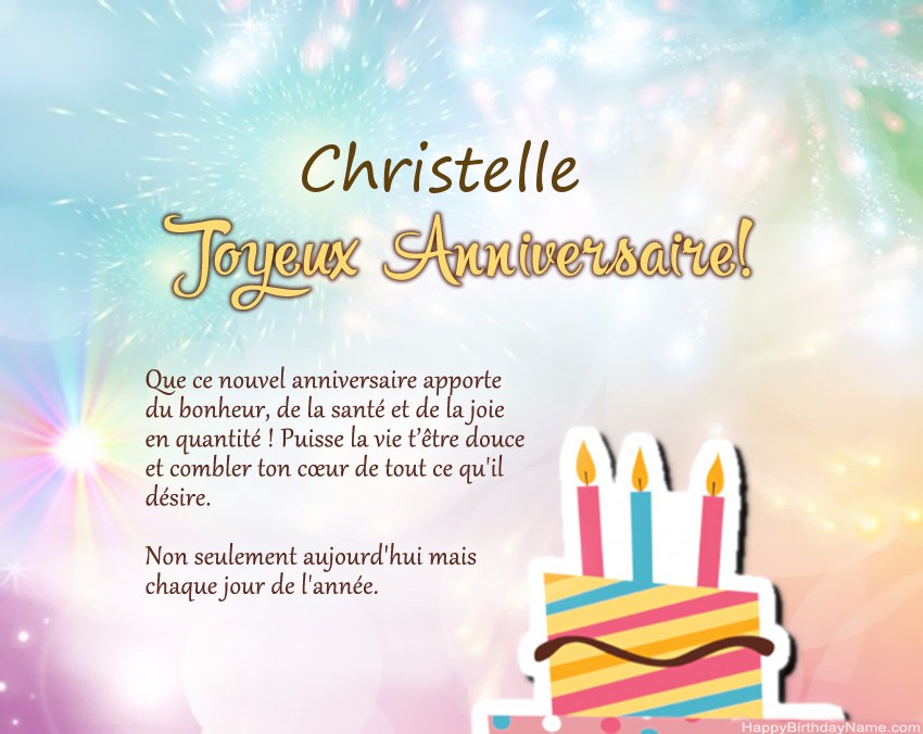 Joyeux anniversaire Christelle en vers