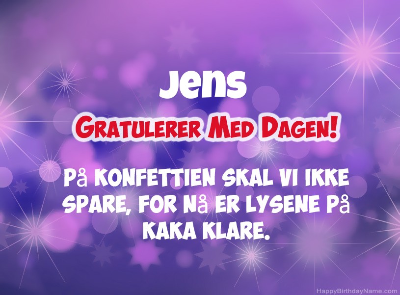 Ønsker Jens for gratulerer med dagen