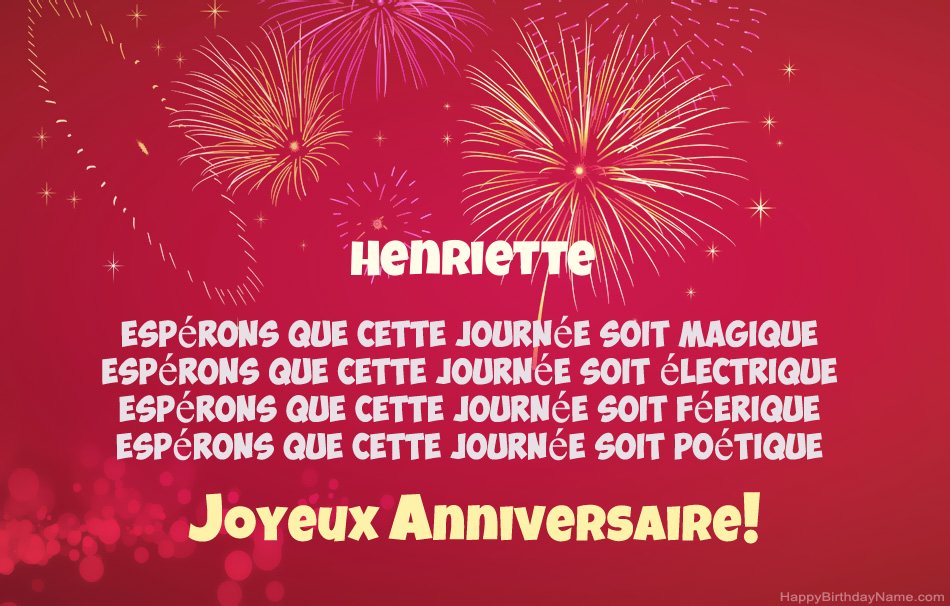 Joyeux anniversaire Henriette, beaux poèmes