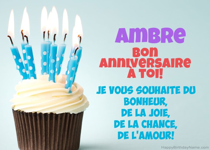Félicitations pour le joyeux anniversaire de Ambre