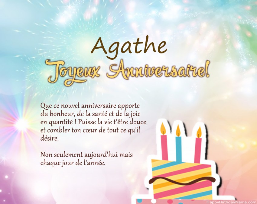 Joyeux anniversaire Agathe en vers