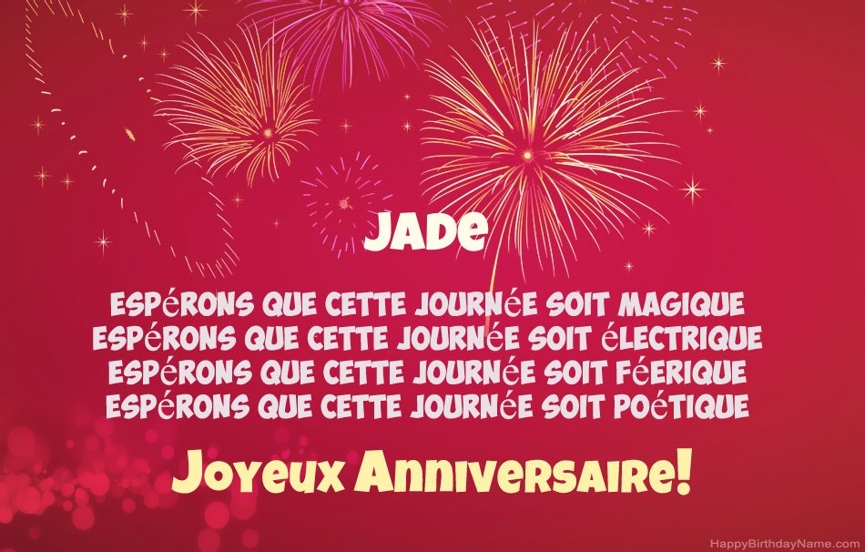 Joyeux anniversaire Jade, beaux poèmes