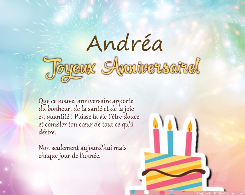 Joyeux anniversaire Andréa en vers