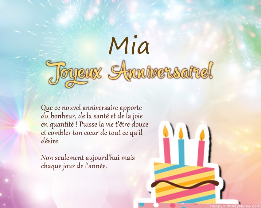Joyeux anniversaire Mia en vers