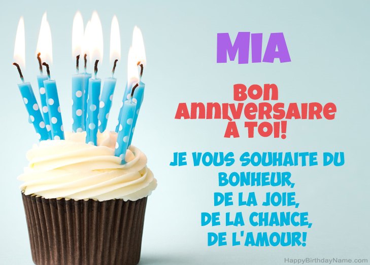 Félicitations pour le joyeux anniversaire de Mia