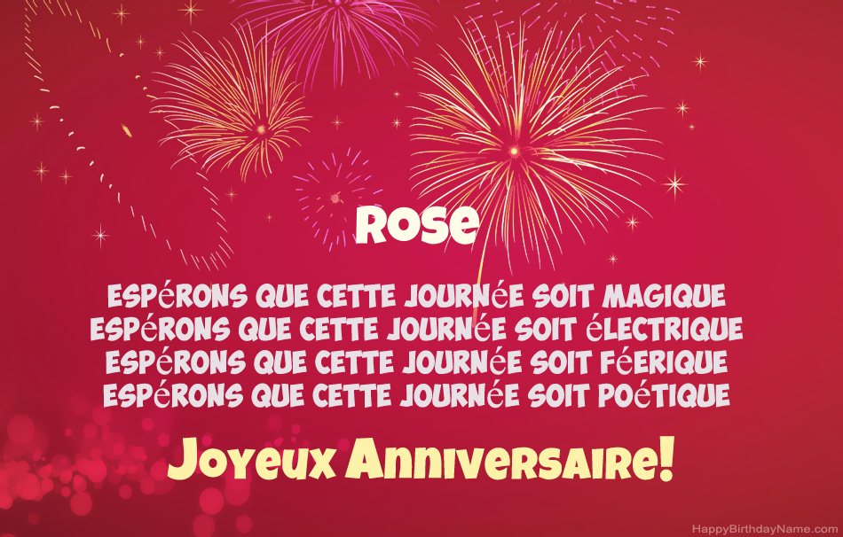 Joyeux anniversaire Rose, beaux poèmes
