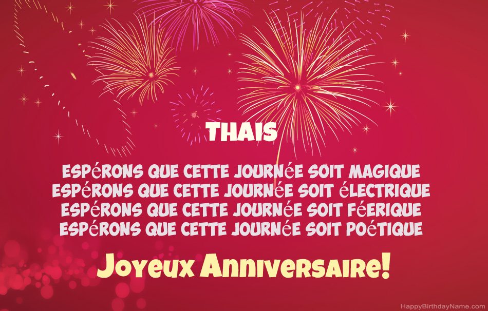 Joyeux anniversaire Thais, beaux poèmes