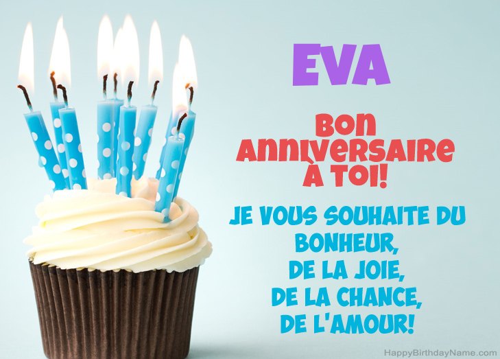 Félicitations pour le joyeux anniversaire de Eva