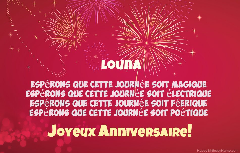 Joyeux anniversaire Louna, beaux poèmes