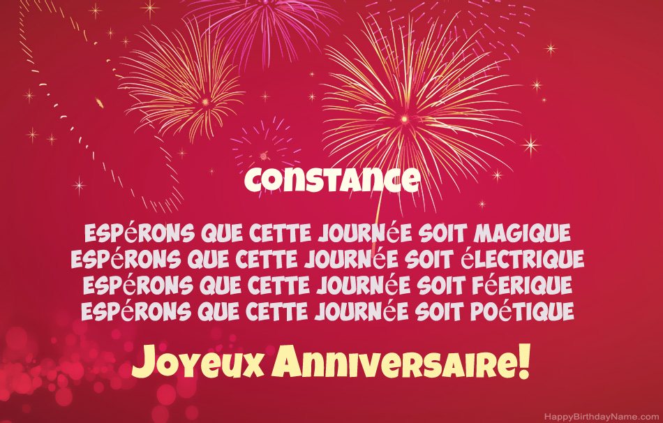 Joyeux anniversaire Constance, beaux poèmes