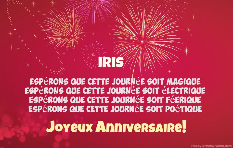 Joyeux anniversaire Iris, beaux poèmes