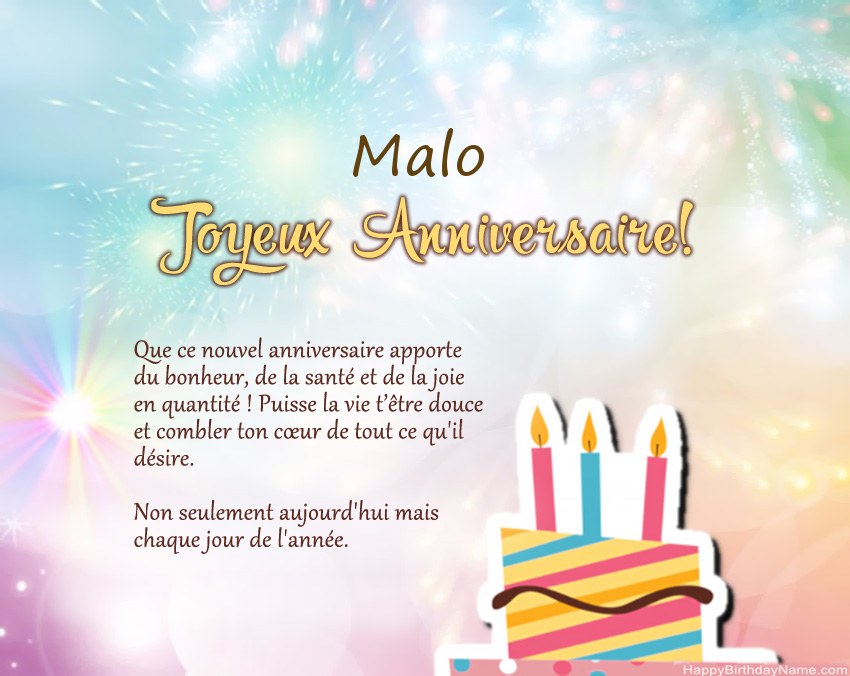 Joyeux anniversaire Malo en vers