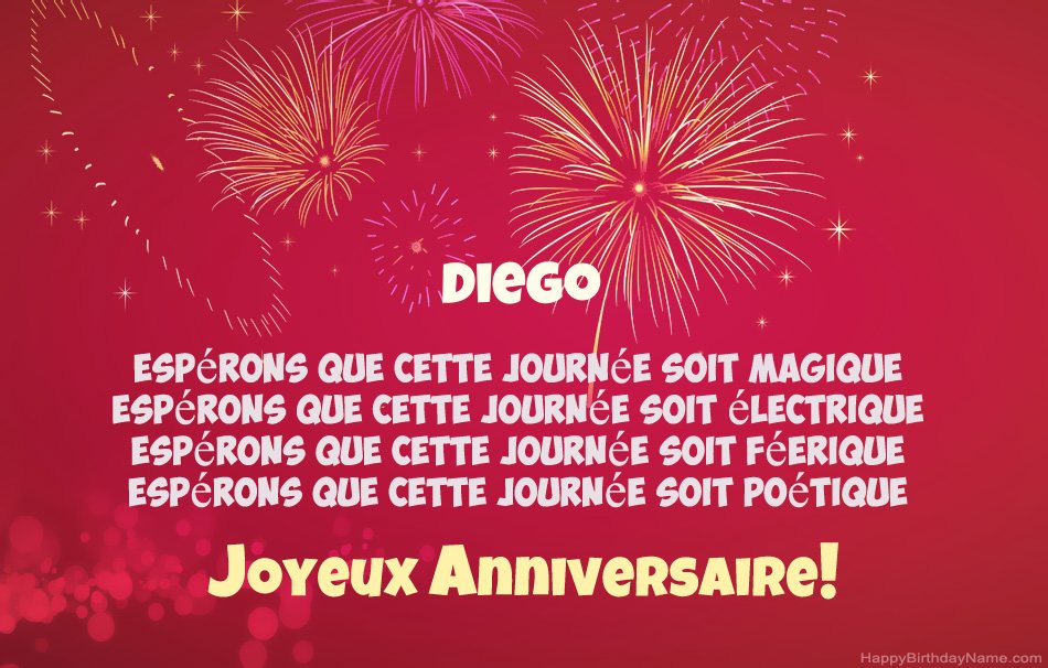 Joyeux anniversaire Diego, beaux poèmes