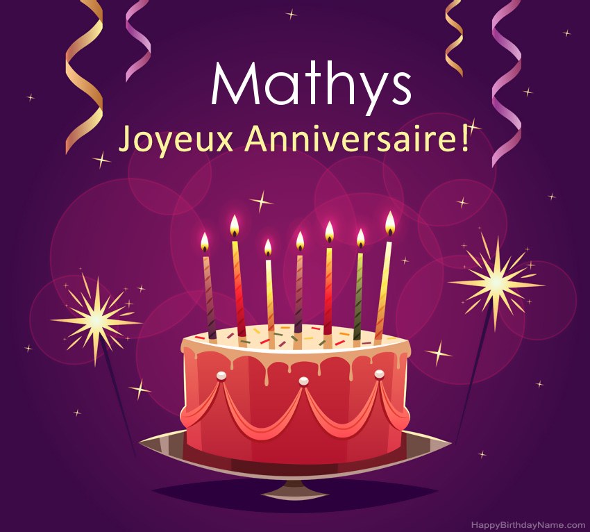 Salutations drôles pour les photos de joyeux anniversaire Mathys