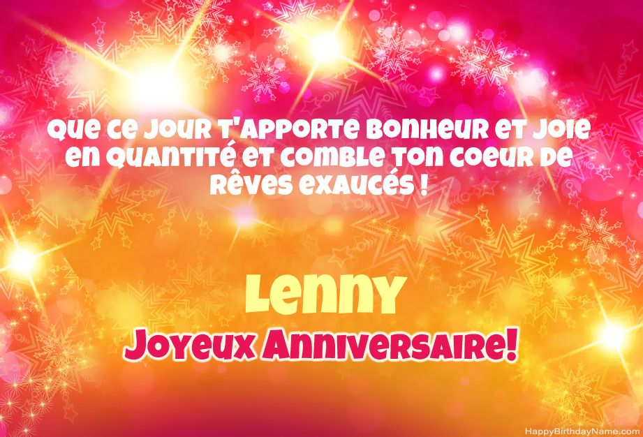 Cool félicitations pour joyeux anniversaire de Lenny