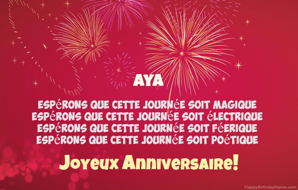 Joyeux anniversaire Aya, beaux poèmes