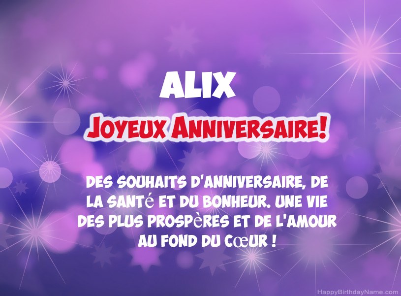 Belles images pour joyeux anniversaire de Alix