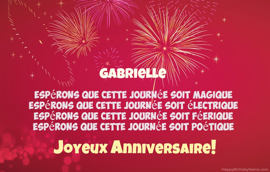 Joyeux anniversaire Gabrielle, beaux poèmes