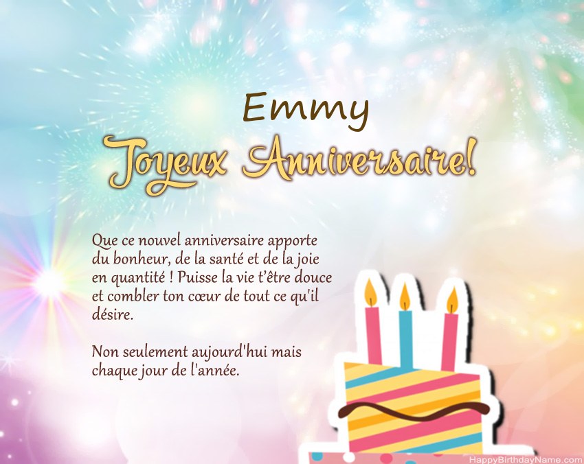 Joyeux anniversaire Emmy en vers