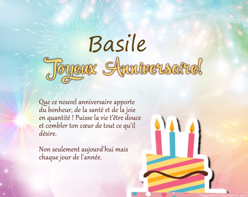 Joyeux anniversaire Basile en vers
