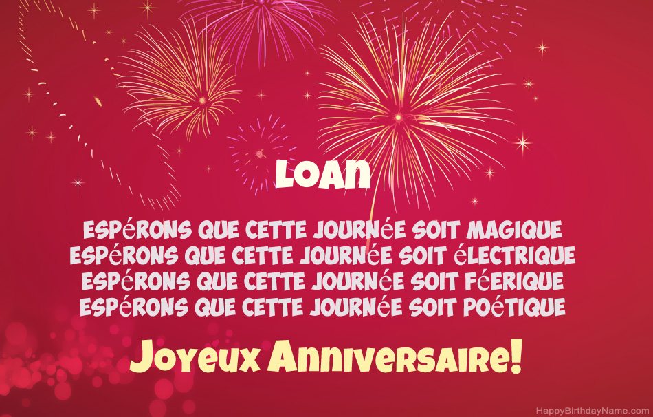 Joyeux anniversaire Loan, beaux poèmes