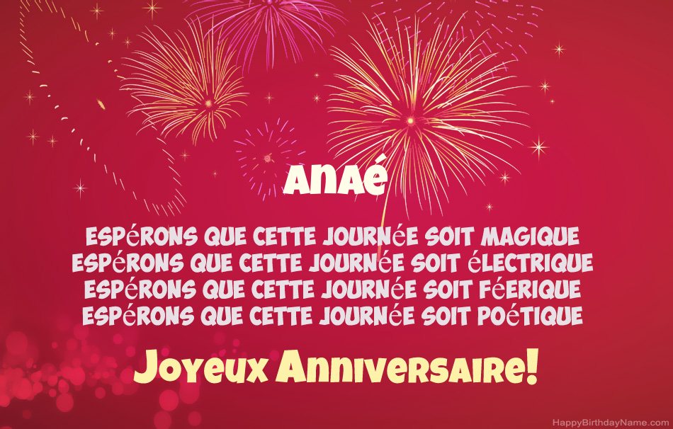 Joyeux anniversaire Anaé, beaux poèmes