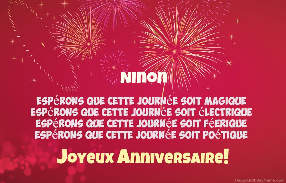 Joyeux anniversaire Ninon, beaux poèmes