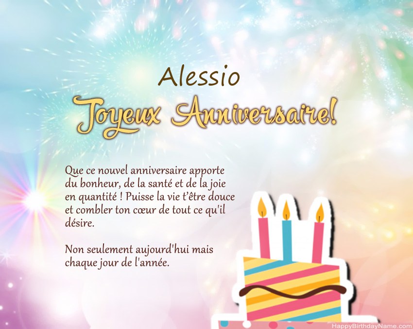 Joyeux anniversaire Alessio en vers