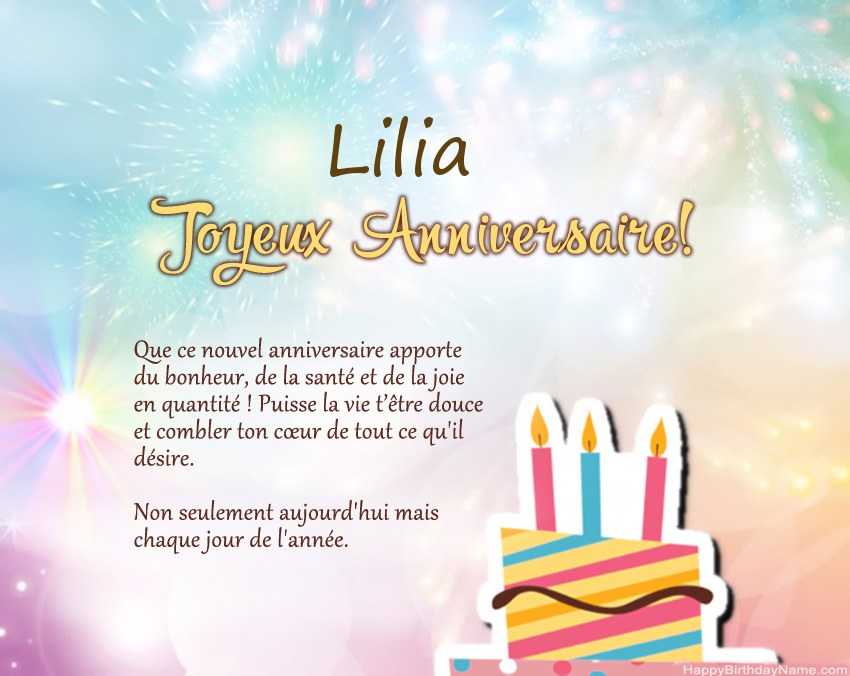 Joyeux anniversaire Lilia en vers