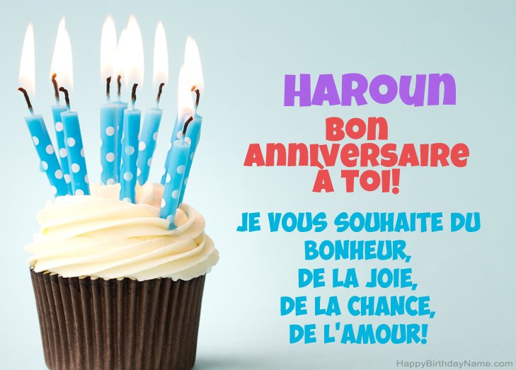 Félicitations pour le joyeux anniversaire de Haroun