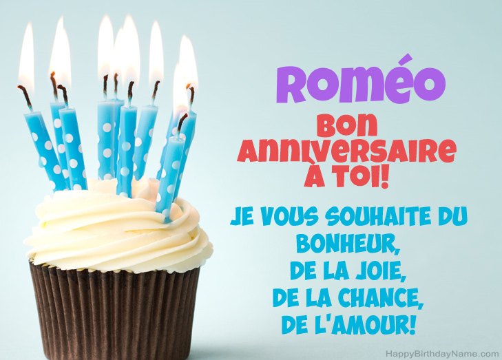 Félicitations pour le joyeux anniversaire de Roméo