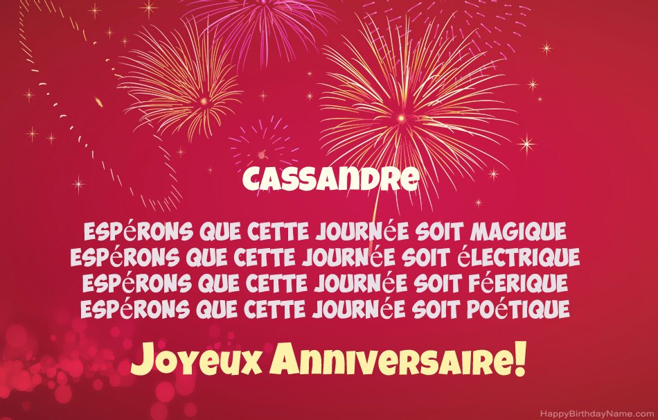 Joyeux anniversaire Cassandre, beaux poèmes