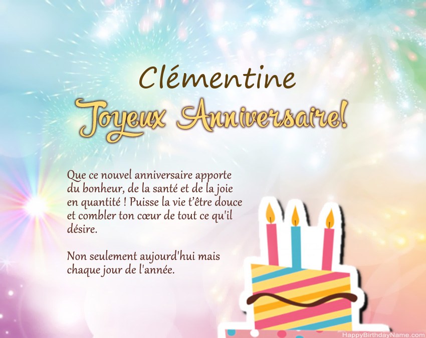 Joyeux anniversaire Clémentine en vers