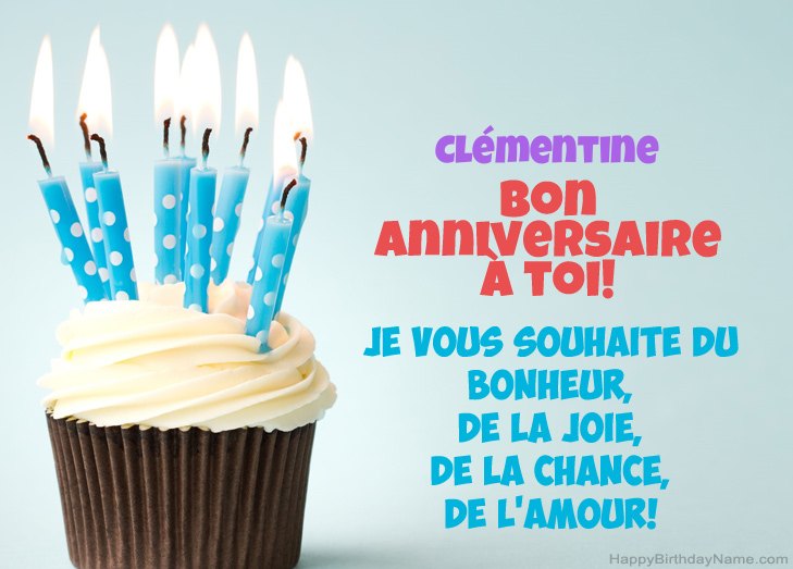 Félicitations pour le joyeux anniversaire de Clémentine