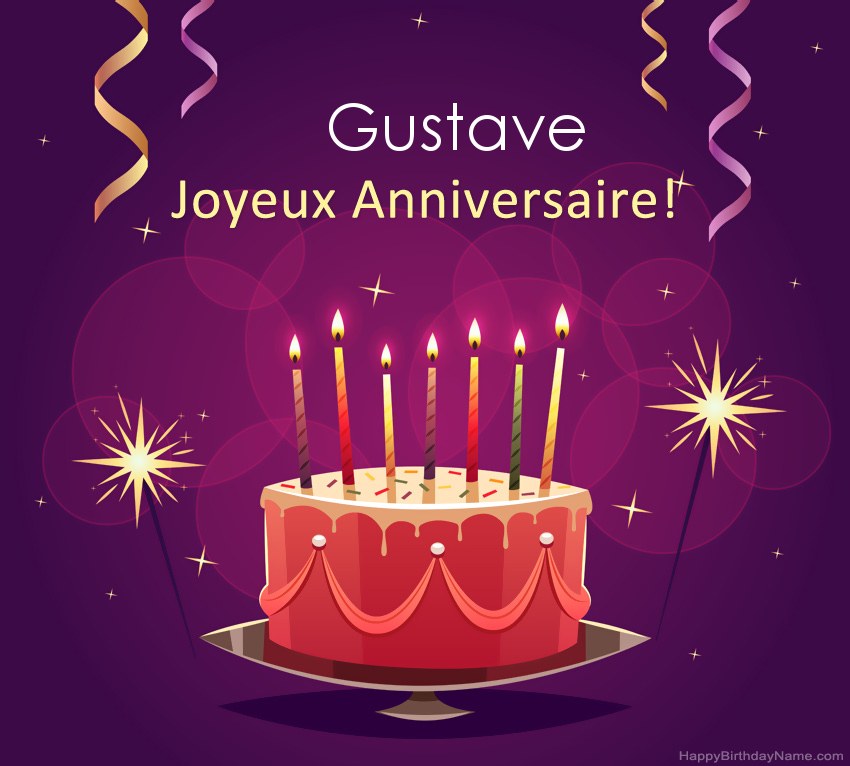 Salutations drôles pour les photos de joyeux anniversaire Gustave