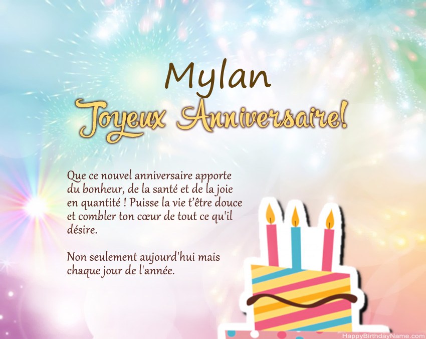 Joyeux anniversaire Mylan en vers