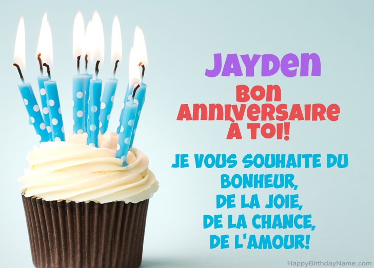 Félicitations pour le joyeux anniversaire de Jayden