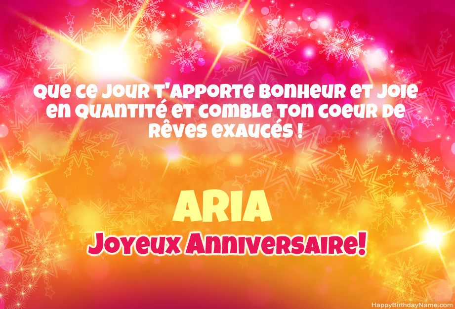 Cool félicitations pour joyeux anniversaire de Aria