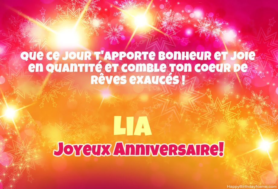 Cool félicitations pour joyeux anniversaire de Lia