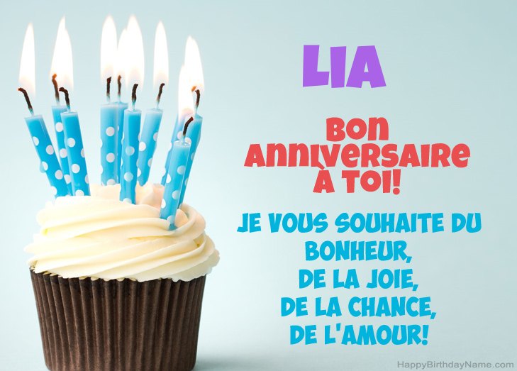Félicitations pour le joyeux anniversaire de Lia