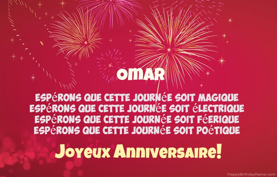 Joyeux anniversaire Omar, beaux poèmes