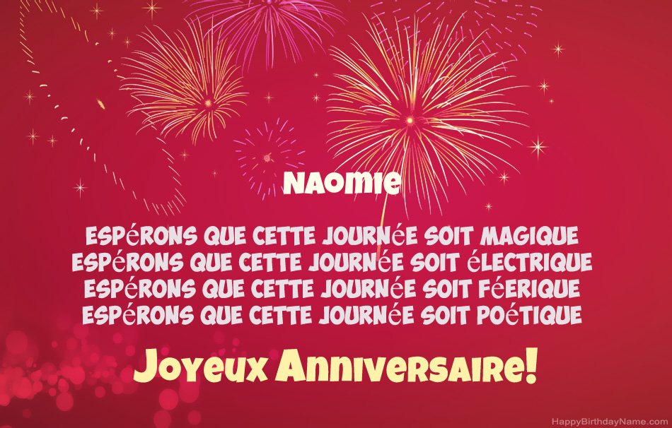 Joyeux anniversaire Naomie, beaux poèmes