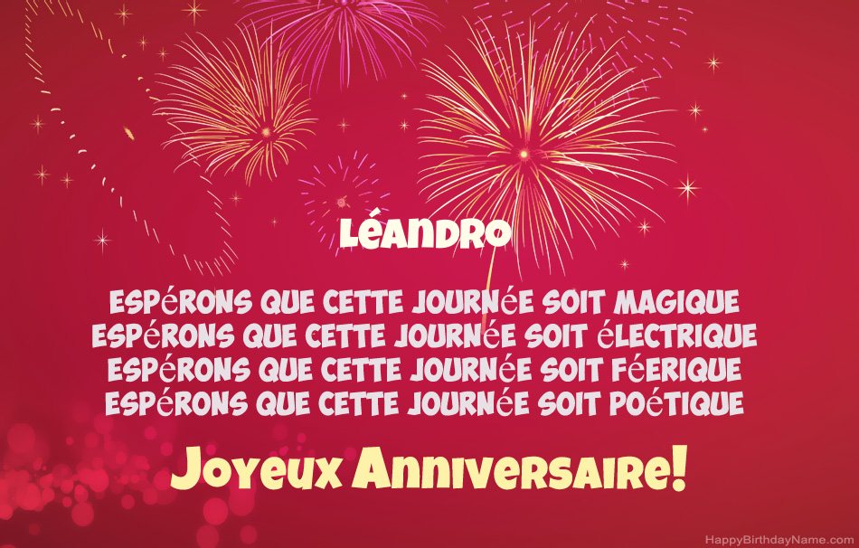 Joyeux anniversaire Léandro, beaux poèmes