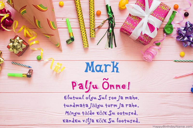 Laadi alla õnnelik sünnipäevakaart Mark tasuta
