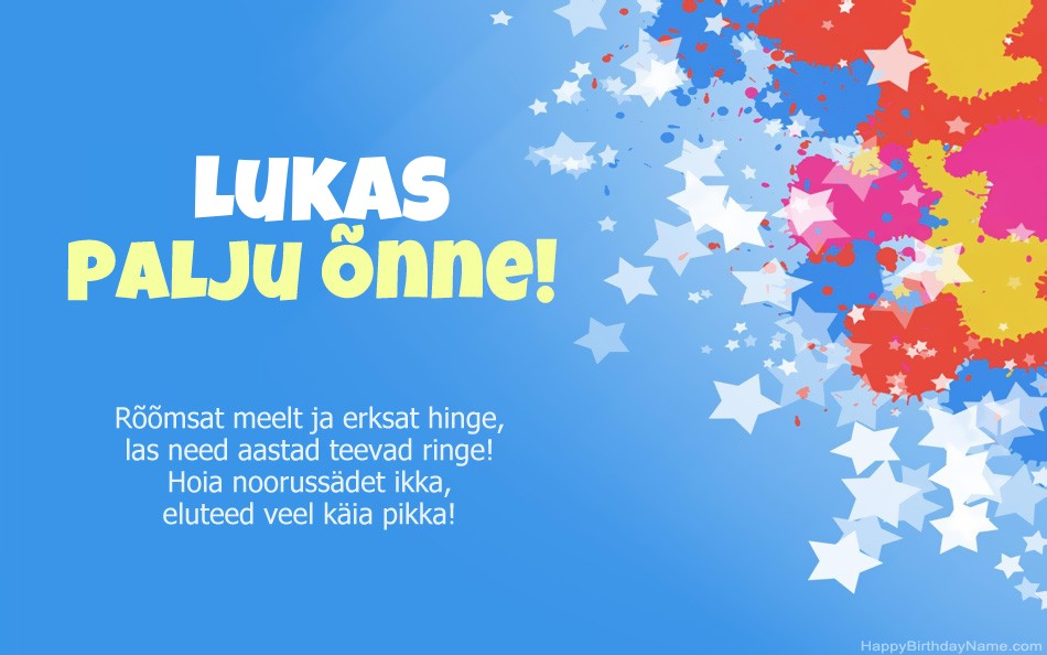 Õnnitleme Lukas Õnnitleme Lukas