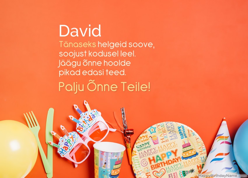 Palju õnne sünnipäevakaardid David