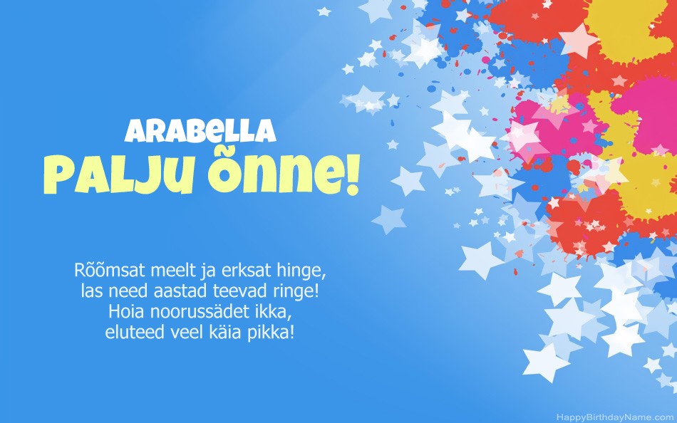 Õnnitleme Arabella Õnnitleme Arabella