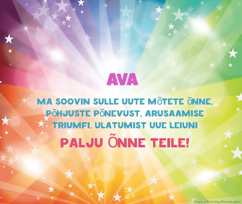 Ilusad sünnipäevakaardid Ava